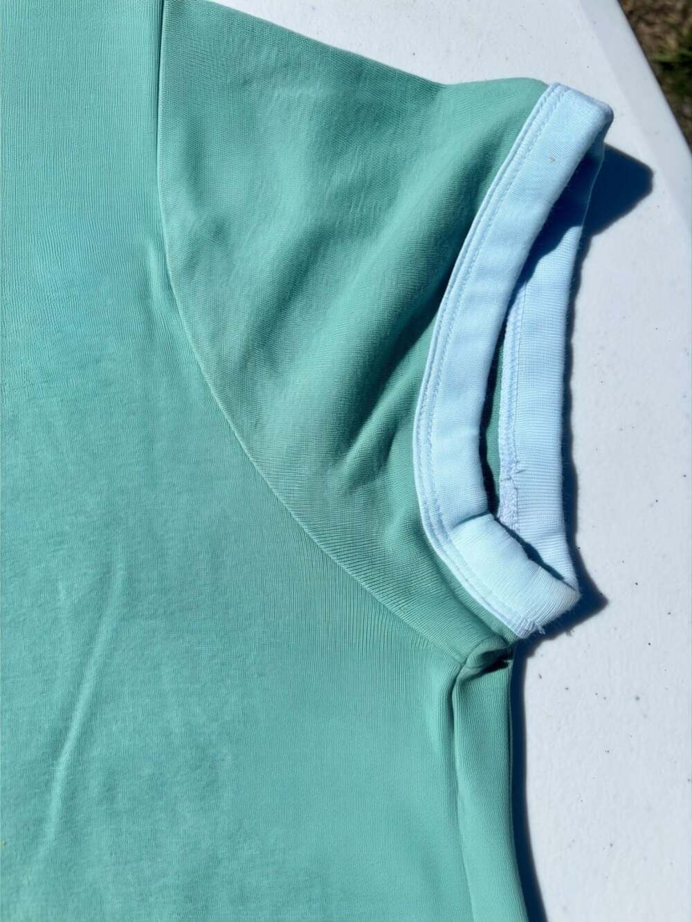 Levi's Ringer T-Shirt‎ Women XL Sage Green Embossed Bubble Logo Retro Tee - Picture 4 of 5